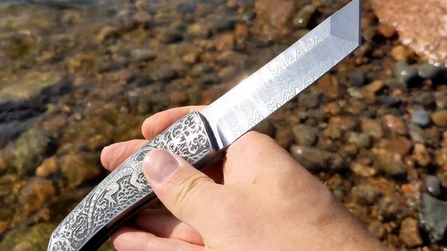 Нож Paolo Gidoni Gidowolf Engraver Stefano Perlotti кастом ручной работы из Италии