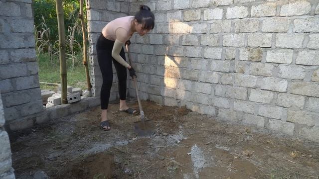 How To Building House Use bricks, gravel and cement - Green Forest Farm Life - LIVING OFF GRID ep3