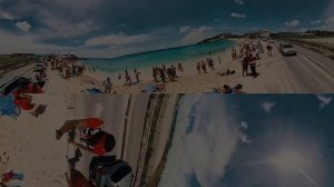 Sint Maarten, Maho beach, 360 capture of landings 4k resolution 2 days before the storm Irma