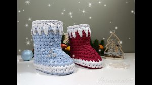 Новогодний сапожок крючком  часть 1