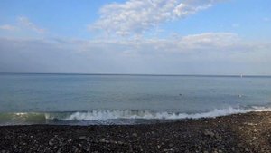Лазаревское, море ранним утром. Пляж у санатория "Одиссея", SOCHI RUSSIA