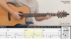 idfc - blackbear | Fingerstyle Guitar | TAB + Chords + Lyrics