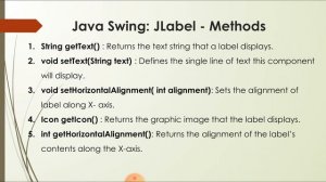 JAVA  swing  - JLabel - CS206 Object Oriented Design and Programming - KTU Btech 4th semester CSE