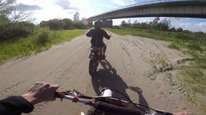 ПОКАТУШКИ НА МОТОЦИКЛАХ ПО РЕЧКЕ/ВСТРЕТИЛИ ДПС/ТЕСТ ПИТБАЙКОВ