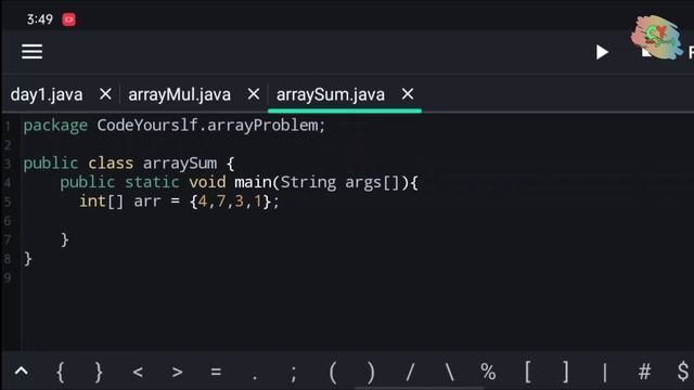 Array sum in java ?? | how to find sum of array elements in java | #cy | codeYourslf