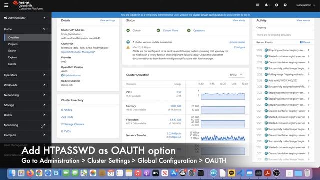 How to create new users in Red Hat OpenShift with HTPASSWD and OAUTH смотреть онлайн