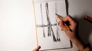 Несложный пейзаж простым карандашом для начинающих