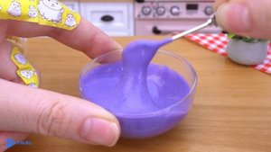 Moist Miniature Sprinkles Ube Cake Tutorial   Mini Purple Yam Cake Decorating   Mini Bakery