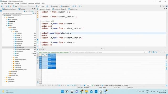 Union, Union all, Intersect & Except in PostgreSQL | 2022 | Class - 16 смотреть онлайн