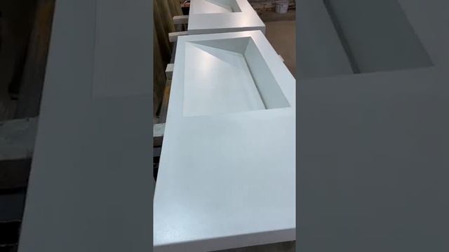 Белая раковина из бетона. White concrete sink смотреть онлайн