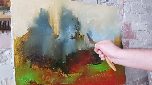 КАК НОВИЧКУ НАПИСАТЬ ПЕЙЗАЖ МАСЛОМ ... Как писать маслом/мастихином. ЖИВОПИСЬ МАСТИХИНОМ ...
