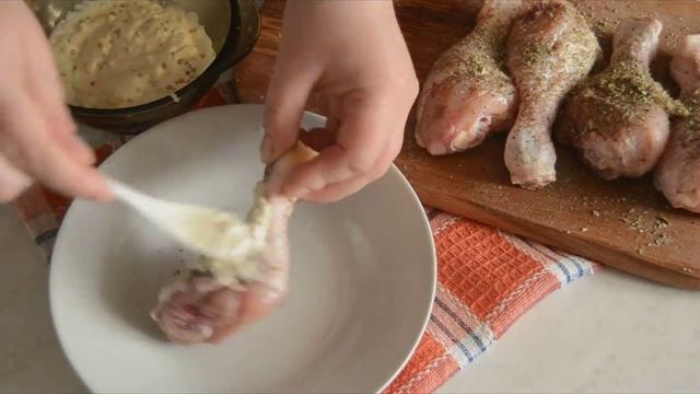 Куриные ножки в майонезе в духовке — видео рецепт