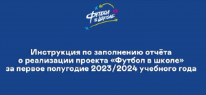 Инструкция по заполнению отчёта о реализации проекта "Футбол в школе" за первое полугодие 2023/2024