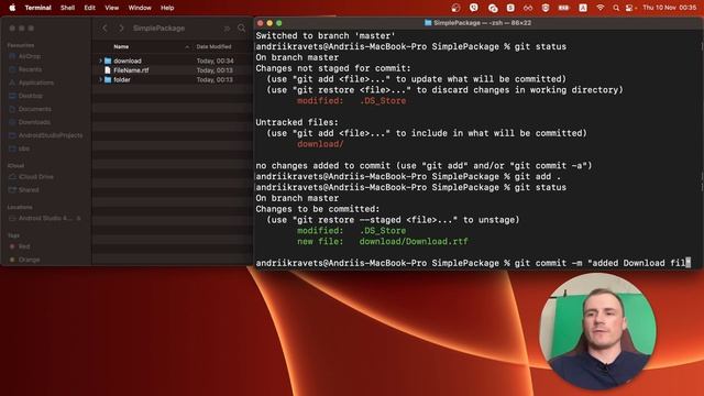 10. Git Branch (част. 2). Створюємо коміт в master, називаємо - downloadFile. смотреть онлайн