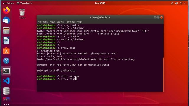 Python Virtual Environments - Shortcuts in Shell
