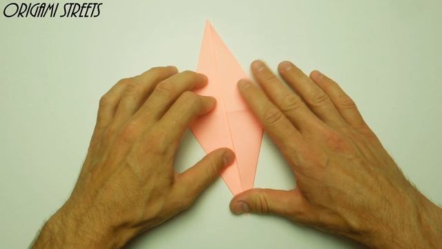 Оригами фламинго из бумаги