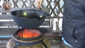 Готовим плов на тандыре в казане.