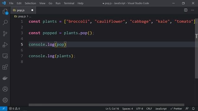 JavaScript pop() Array function | JS Buffer