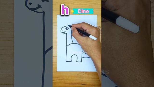 Menggambar dino dari huruf h