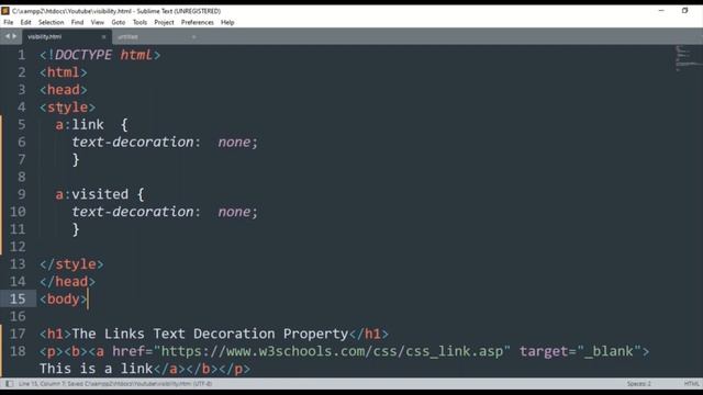 CSS Links Text Decoration in Hindi(Part-83)for beginners |  CSS text-decoration-style links Propert