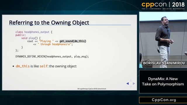 CppCon 2018: Borislav Stanimirov “DynaMix: A New Take on Polymorphism” смотреть онлайн