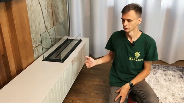 Тумба под тв с экокамином в квартире
