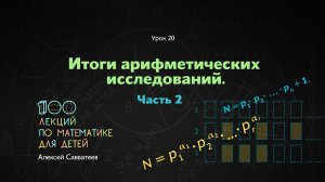 20. Итоги арифметических исследований. Часть 2.  Алексей Савватеев. 100 уроков математики - 7 класс