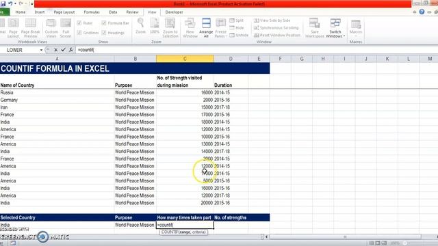 C3: Countif Formula In Excel смотреть онлайн