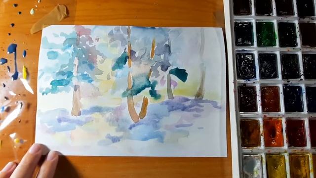 Сосновый лес. Зима. зимний пейзаж. смотреть онлайн