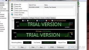 Стресс тест процессора на ноутбуке.