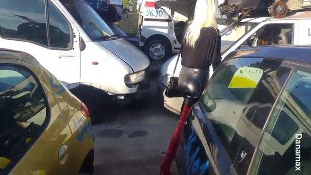 Demolitions Cars , Walking In Red Boots Over Knee