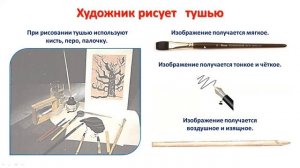 2кл.ИЗО.2 урок. Художник рисует красками,мелками, тушью, гушью