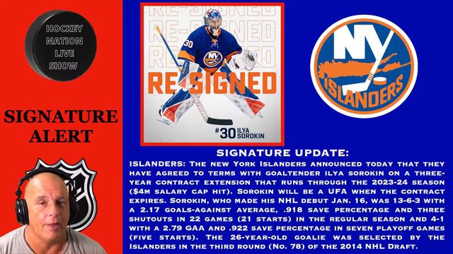 NHL NEWS TODAY: ISLANDERS SIGN 4 PLAYERS AND BLUES EXTEND PARAYKO FOR 8 YEARS