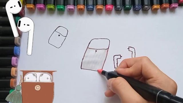 Drawing for children AirPods | Как можно нарисовать наушники смотреть онлайн
