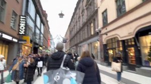 Walking Drottninggatan in Stockholm Sweden