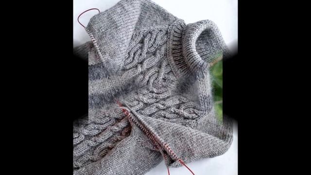 Серый Свитер Спицами - 2019 / Gray Sweater Knitting / Graue Strickjacke Stricken
