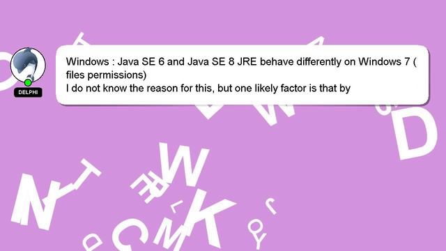 Windows : Java SE 6 and Java SE 8 JRE behave differently on Windows 7 (files permissions) смотреть онлайн