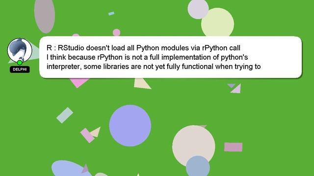 R : RStudio doesn't load all Python modules via rPython call смотреть онлайн