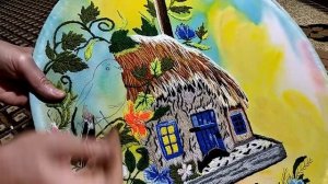 Домик вышивка гладью