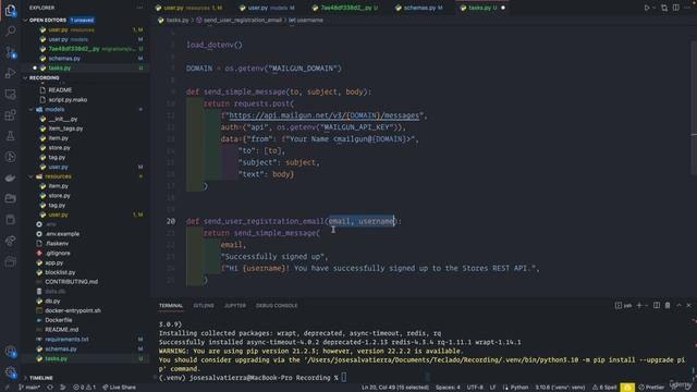 12 - Task Queues with rq and sending emails - 004 How to Populate and consume the task queue with rq