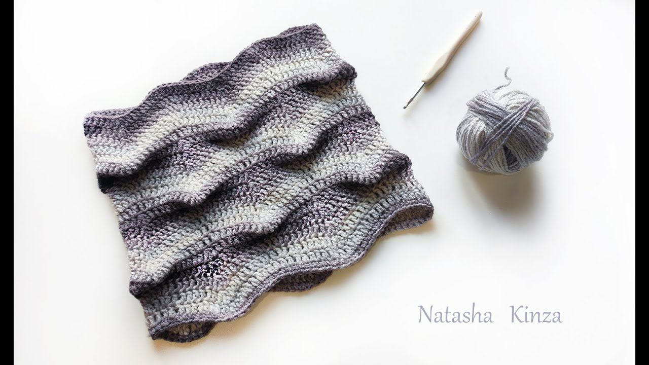 СНУД 3D УЗОРОМ "ВОЛНЫ"/knitted snood смотреть онлайн