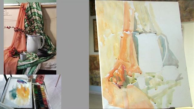 Как нарисовать Осенний натюрморт. Акварель смотреть онлайн