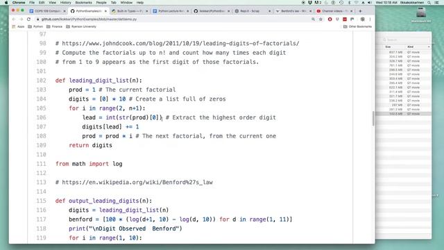 Python 4-3: Frank Benford, gumshoe who works scale