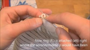 Needle Tatting - Attaching Tatted Edging: tatting rings (R.) directly onto fabric by RustiKate