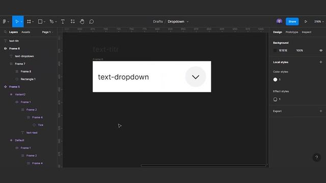 How to design a drop-down menu in figma