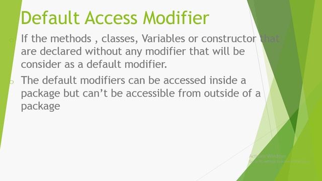 Core java Basic Concepts - Default Access Modifiers