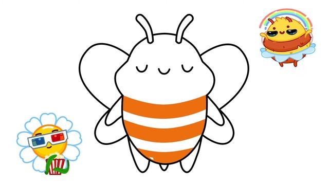? Coloring Kids ? How to draw a Bee for kids | Как нарисовать Пчелку смотреть онлайн