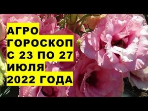 Агрогороскоп с 23 по 27 июля 2022 года