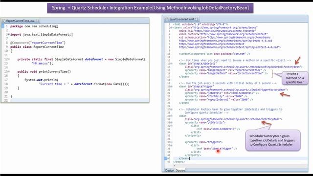 Spring+Quartz Scheduler Integration Example (SimpleTriggerFactoryBean) | Spring Tutorial