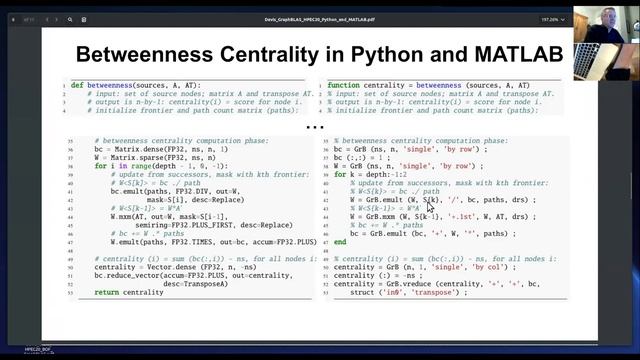 HPEC20 talk on GraphBLAS with Python and MATLAB смотреть онлайн